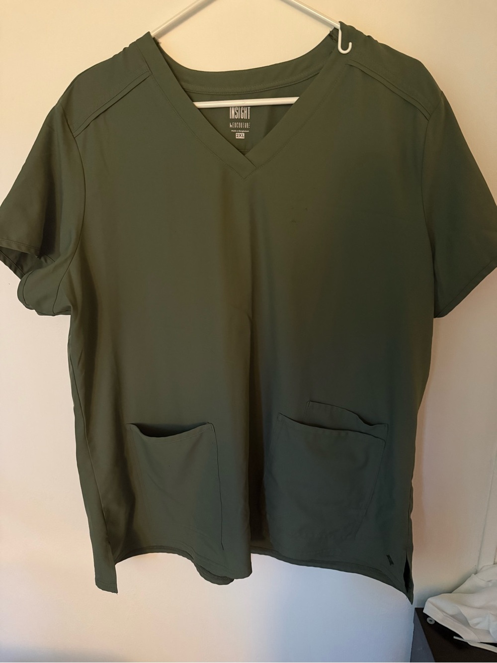 Med Couture Olive V-Neck Scrub Top